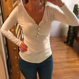 Old Navy Fitted Ribbed Henley